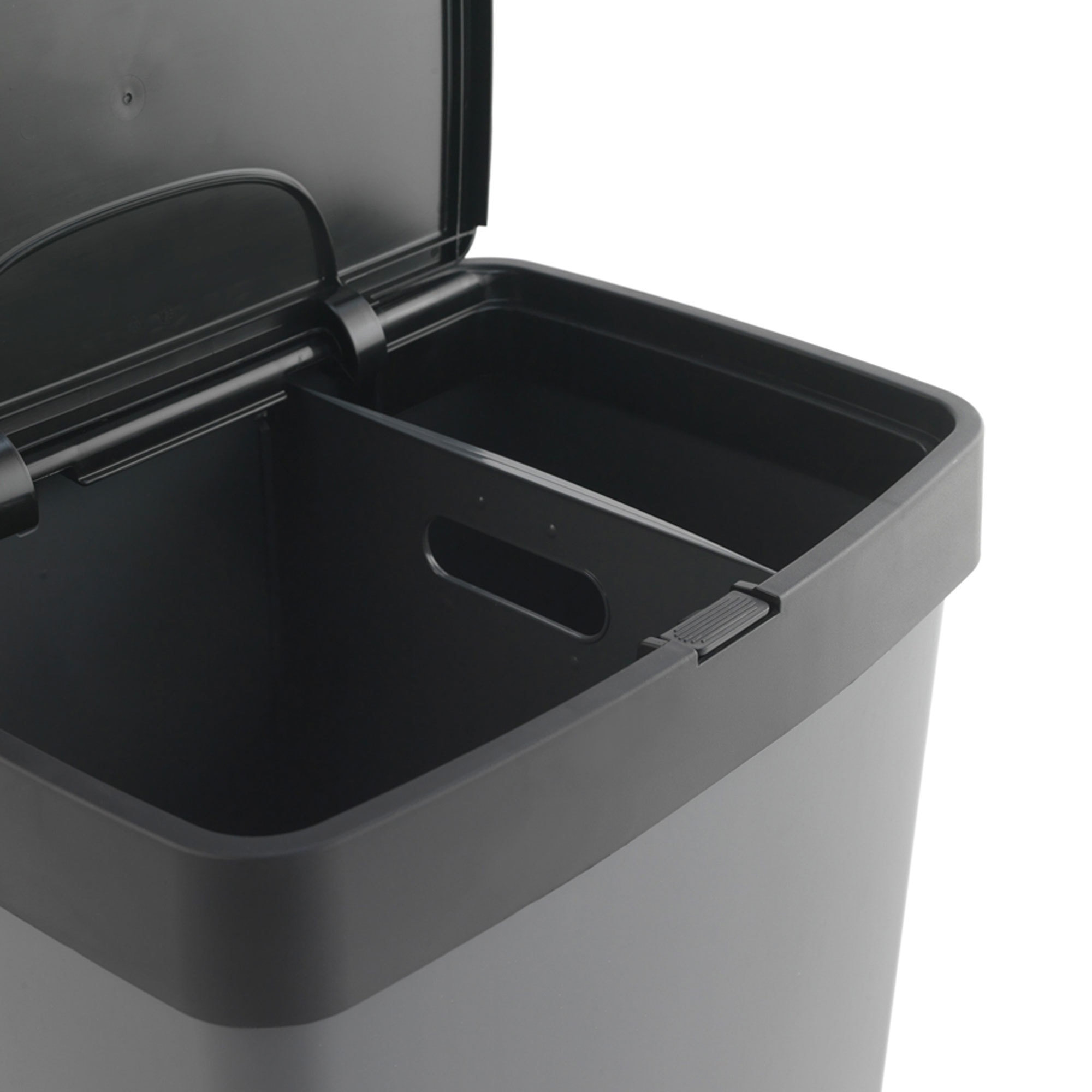 Cubo de basura 70l, vertical, 2 compartimentos, papelera residuos, 76 cm, fácil gestión