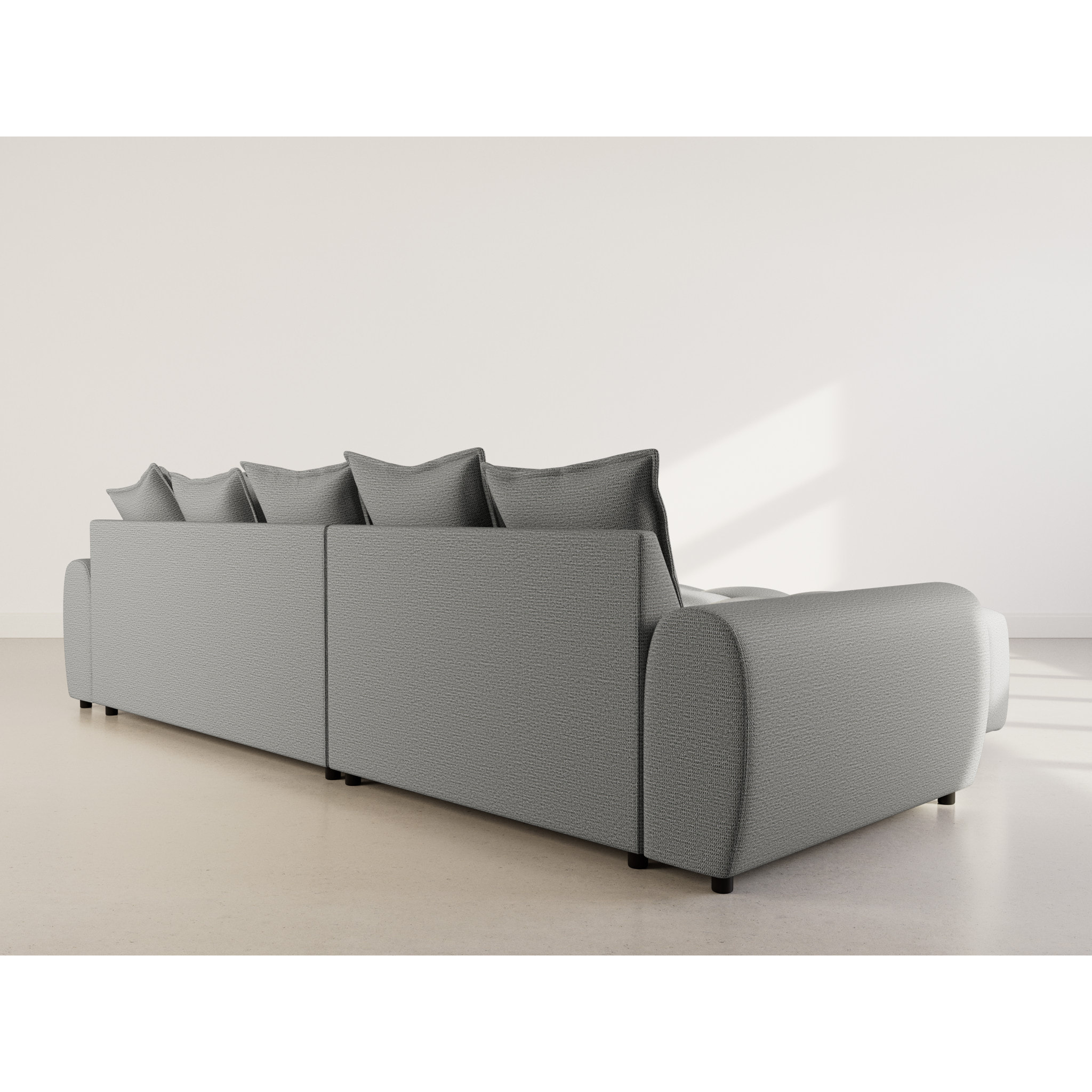 Adelaide - canapé d'angle réversible 4 places en tissu texturé - Gris