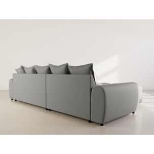 Adelaide - canapé d'angle réversible 4 places en tissu texturé - Gris