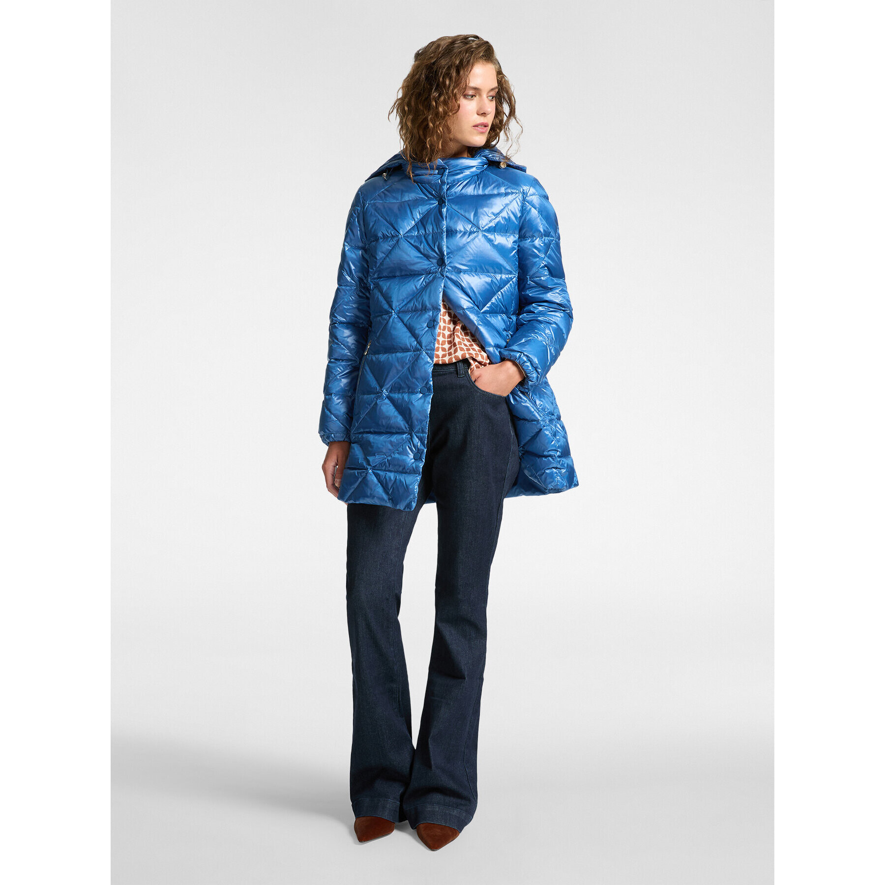 Elena Mirò - Chaqueta acolchada con capucha - Azul