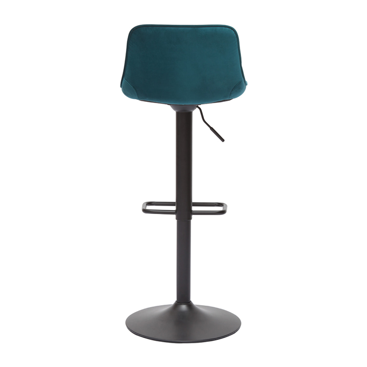 Tabourets de bar réglables pivotants 360° en tissu velours bleu pétrole et métal noir (lot de 2) BOOST