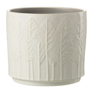 J-Line cache-pot Feuille - céramiqu - blanc - large - Ø 17 cm