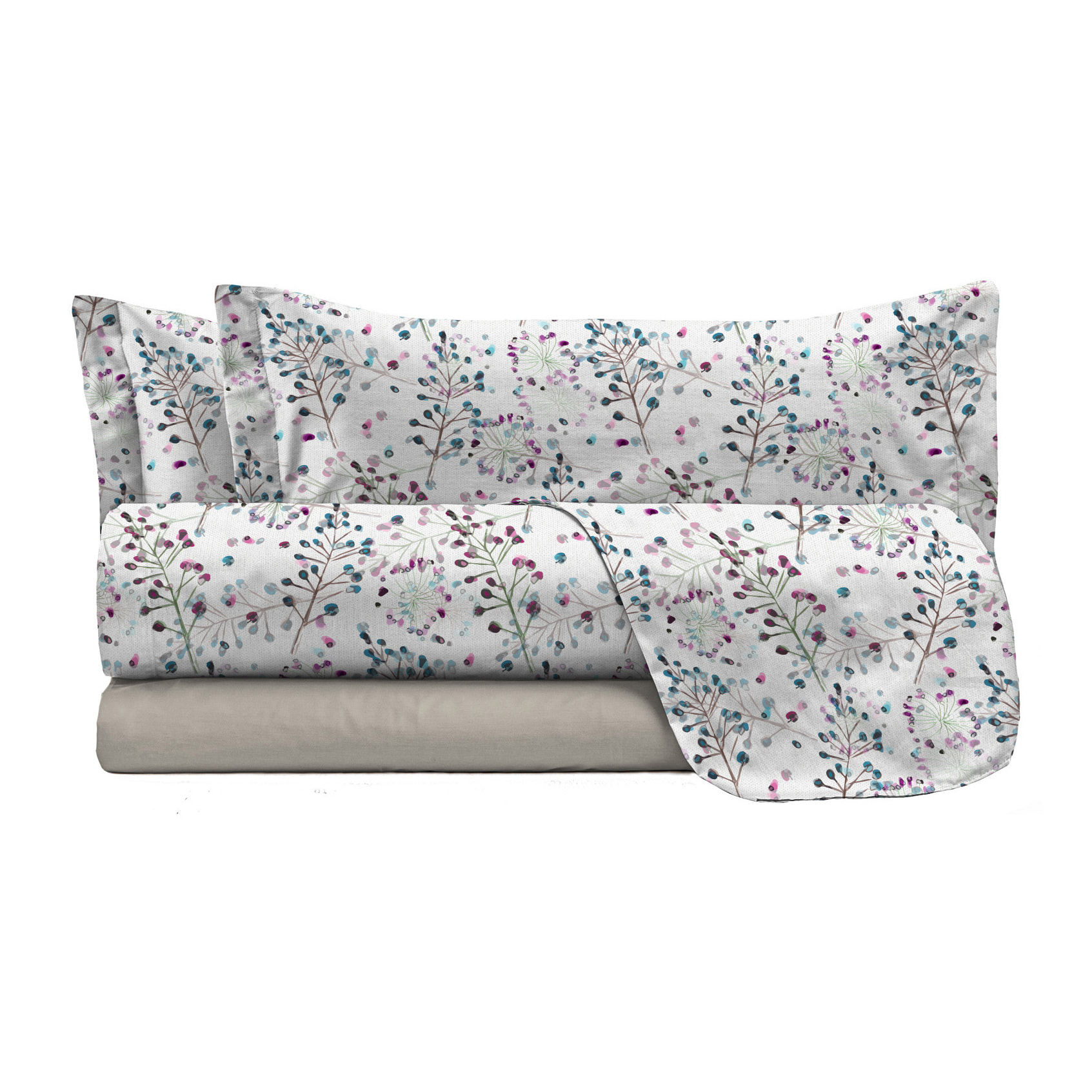 COMPLETO LETTO FANTASY, 100% Microfibra - FLOR