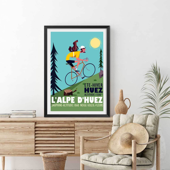 Poster de la montée de l'alpe d'huez Affiche seule