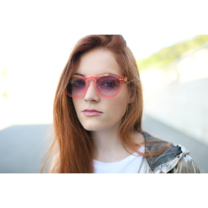 Gafas de sol OCEAN IBIZA - Trans / Violeta degradada con montura rosa transparente y patillas metálicas doradas