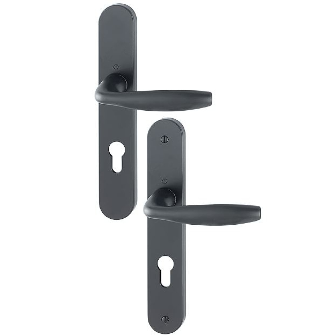 Paire de béquilles sur grande plaque New York HOPPE 1810/300M Noir mat 58-67 mm - Clé i - 10782763