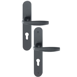 Paire de béquilles sur grande plaque New York HOPPE 1810/300M Noir mat 58-67 mm - Clé i - 10782763