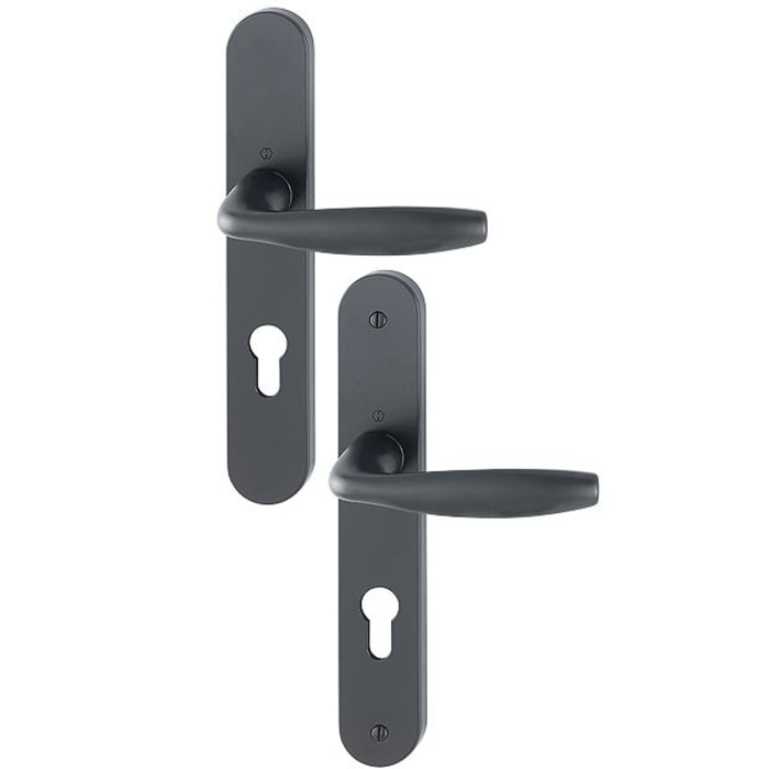 Paire de béquilles sur grande plaque New York HOPPE 1810/300M Noir mat 58-67 mm - Clé i - 10782763