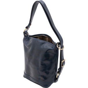 Borsa a secchiello  da donna In Vera pelle Made in Italy 34x33x15 cm