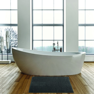 Alfombra de baño MSV "Chenille" de microfibra  en color gris 40 x 60 cm