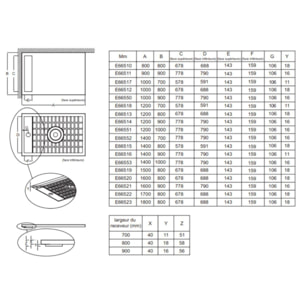 Receveur de douche antidérapant 120 x 80 Flight Neus acrylique rectangle blanc + bonde + capot