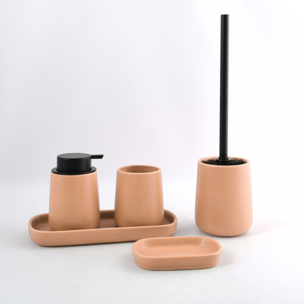 Brosse Wc avec support Céramique MAONIE Pêche mat MSV