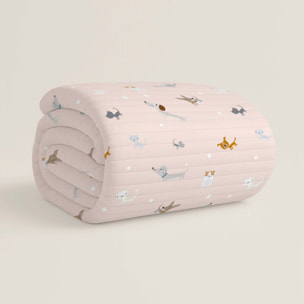 Colcha Bouti Estampada - Reversible - Infantil - 100% Algodón - 70 gr/m² - Amigos Peludos