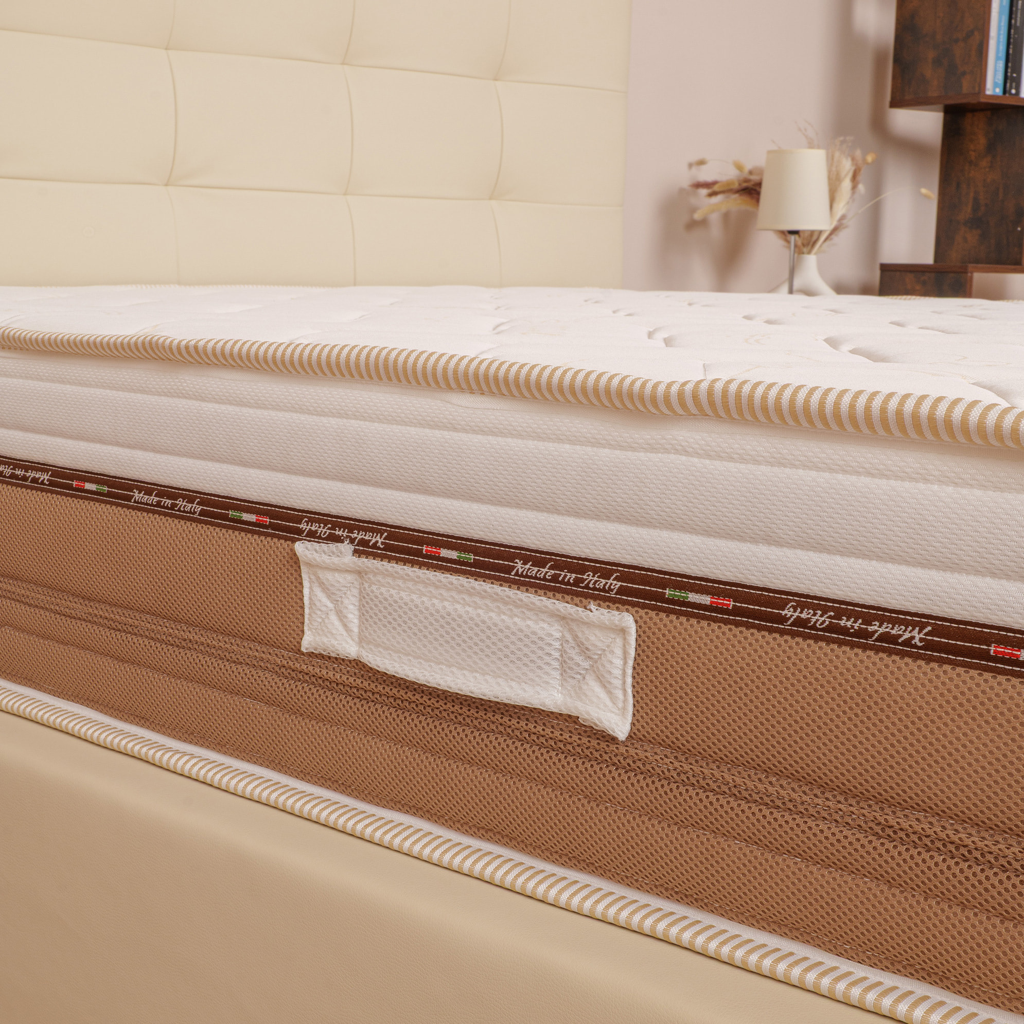 Materasso Memory 4 strati mod. BAMBOO PULSE Matrimoniale mis. 170x190 alto 25cm rivestimento sfoderabile - Sleepy Italy