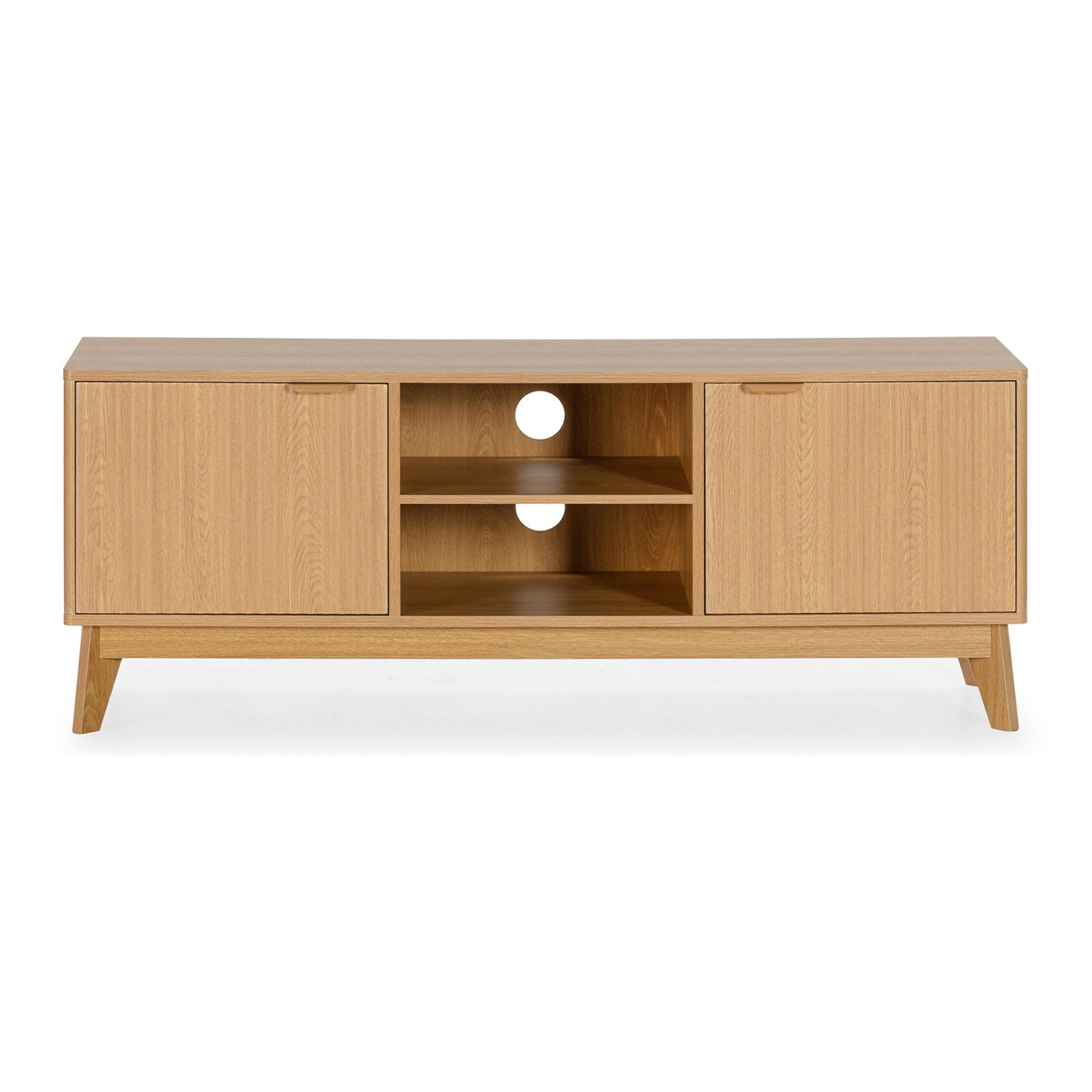 Mueble Tv Oporto 2 puertas 2 huecos efecto Roble