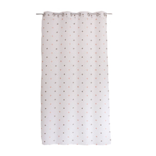 Voilage sablé brodé 'Pois colorés' - Rose Boudoir