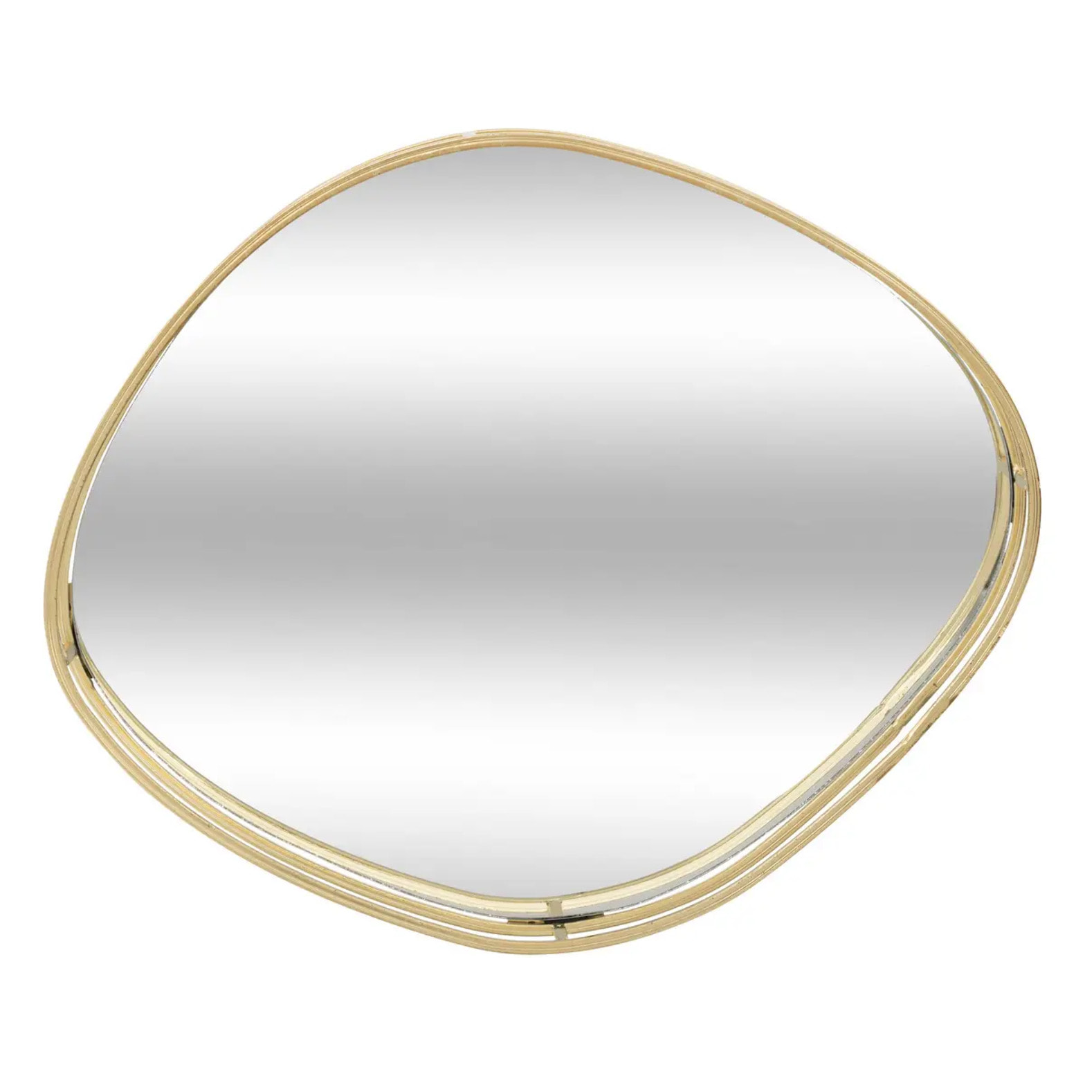 Set de 3 plateaux en métal L23,5/27/30cm doré
