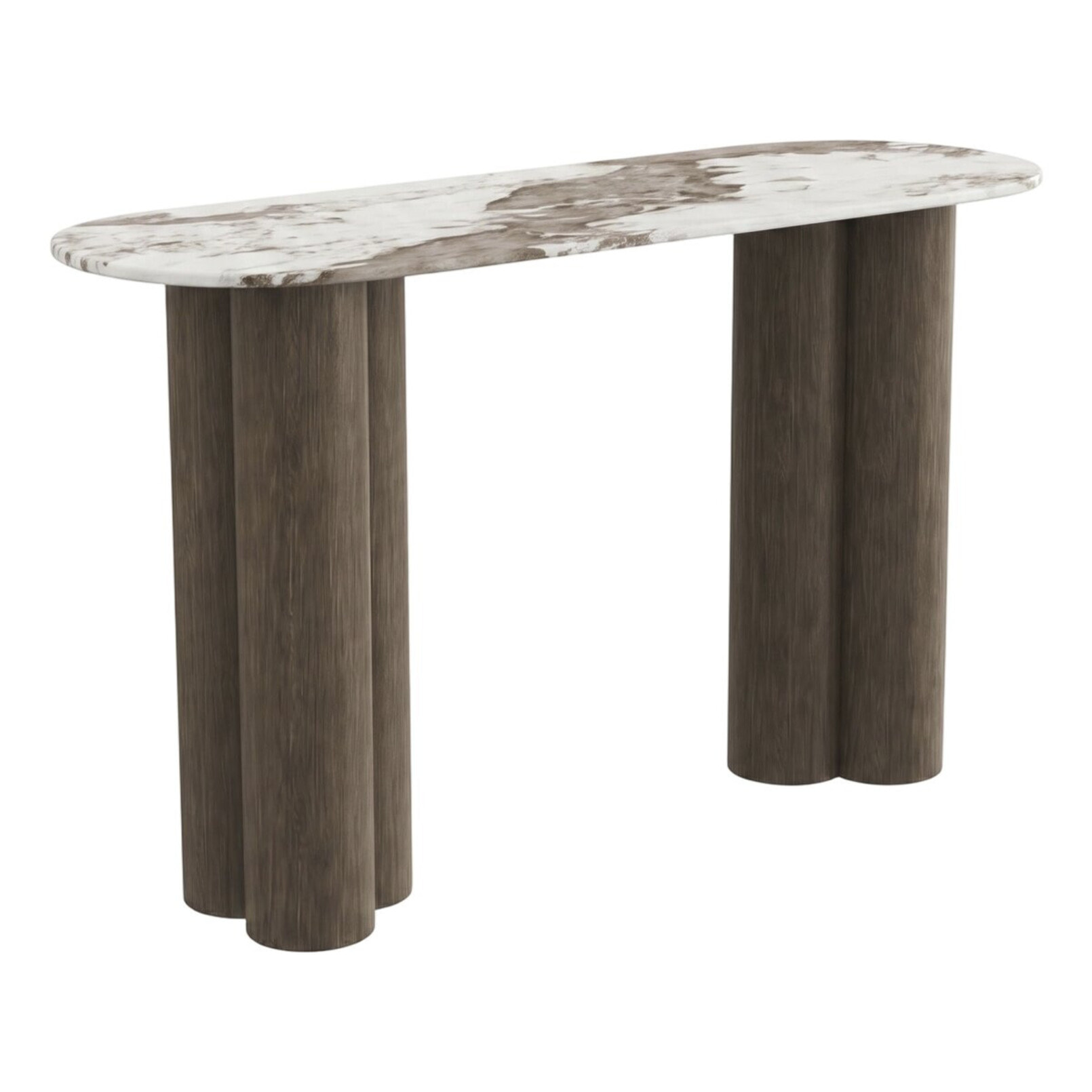 Console avec plateau en céramique "Zora" - 140 cm - Marron