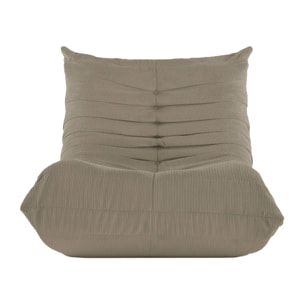 EMILE - Fauteuil en velours côtelé taupe
