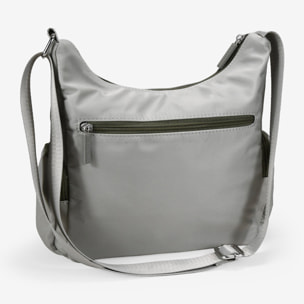 Bolso bandolera verde en nailon con bolsillos