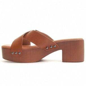 Sandalias de Tacón - Marron - Altura: 5 cm