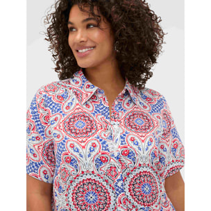 Fiorella Rubino - Vestido camisero con estampado - Rojo