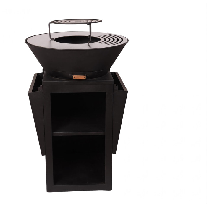 Barbacoa con plancha redonda con grill y soporte en acero EFP57B PURLINE  W