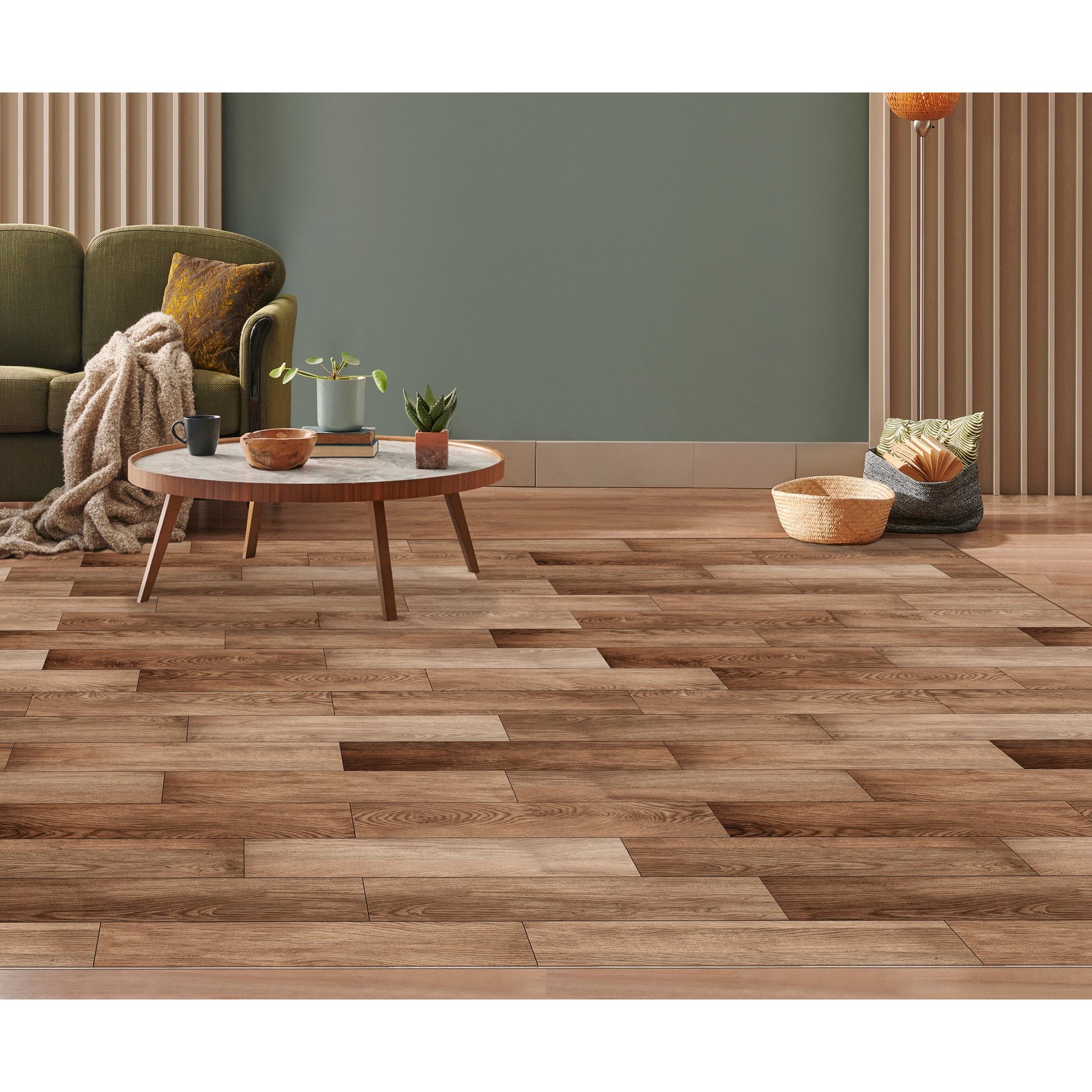 Alfombra de vinilo Madera 66x100 cm - PVC antideslizante, vinilica para cocina o salón, lavable, imitación madera