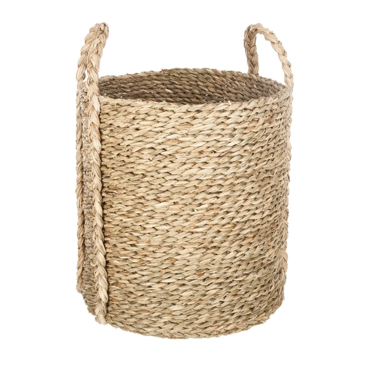 Set de 3 paniers à anses ronds roseau tressé D22/26/34cm