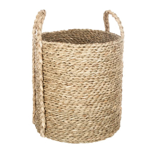 Set de 3 paniers à anses ronds roseau tressé D22/26/34cm