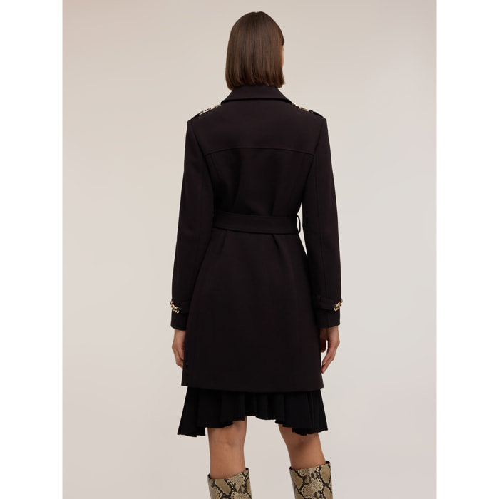 Motivi - Trench con cinturón mezcla viscosa - Negro