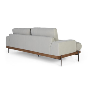 Sofá de 3 plazas tela lino - 80 x 225 x 89 cm