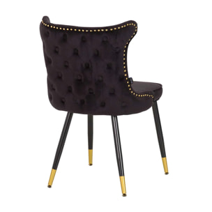 Silla Tachuelas Velvet Negro Aspen 49x54x79 Cm