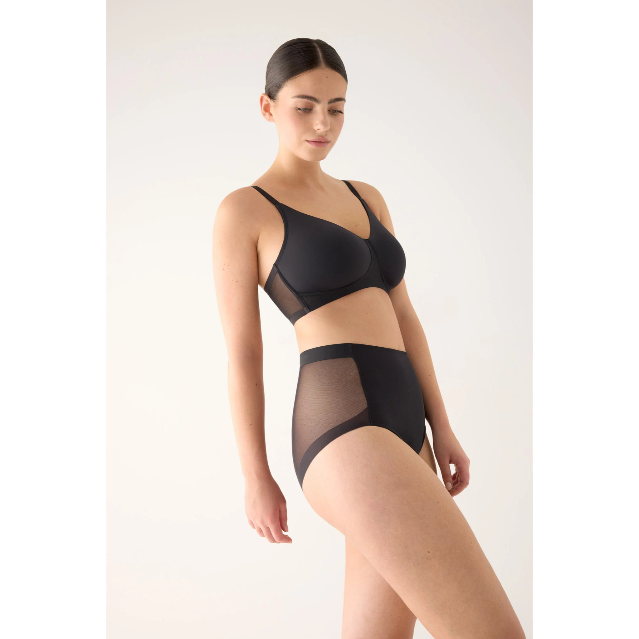 Slip vita alta donna Nero