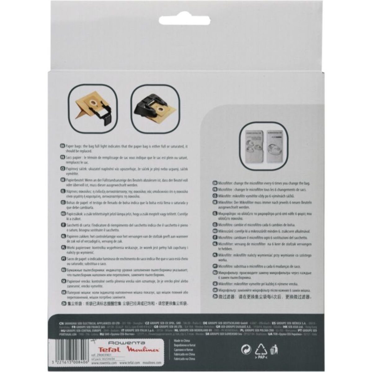 Sac aspirateur MOULINEX ZR003901