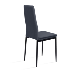 Chaises Jade en velours et pieds noirs