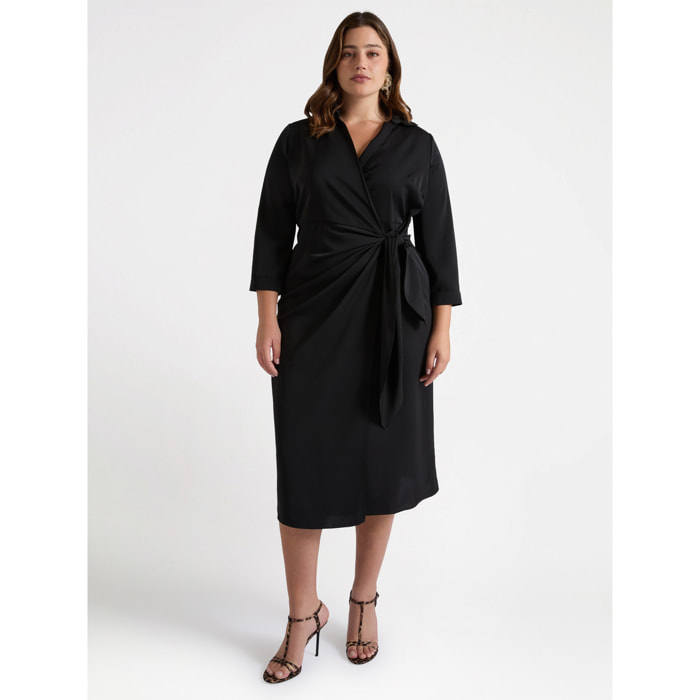 Fiorella Rubino - Vestido cruzado - JOY - Negro