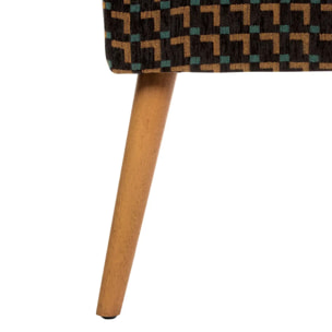Tabouret Chiara noir tissu chenille