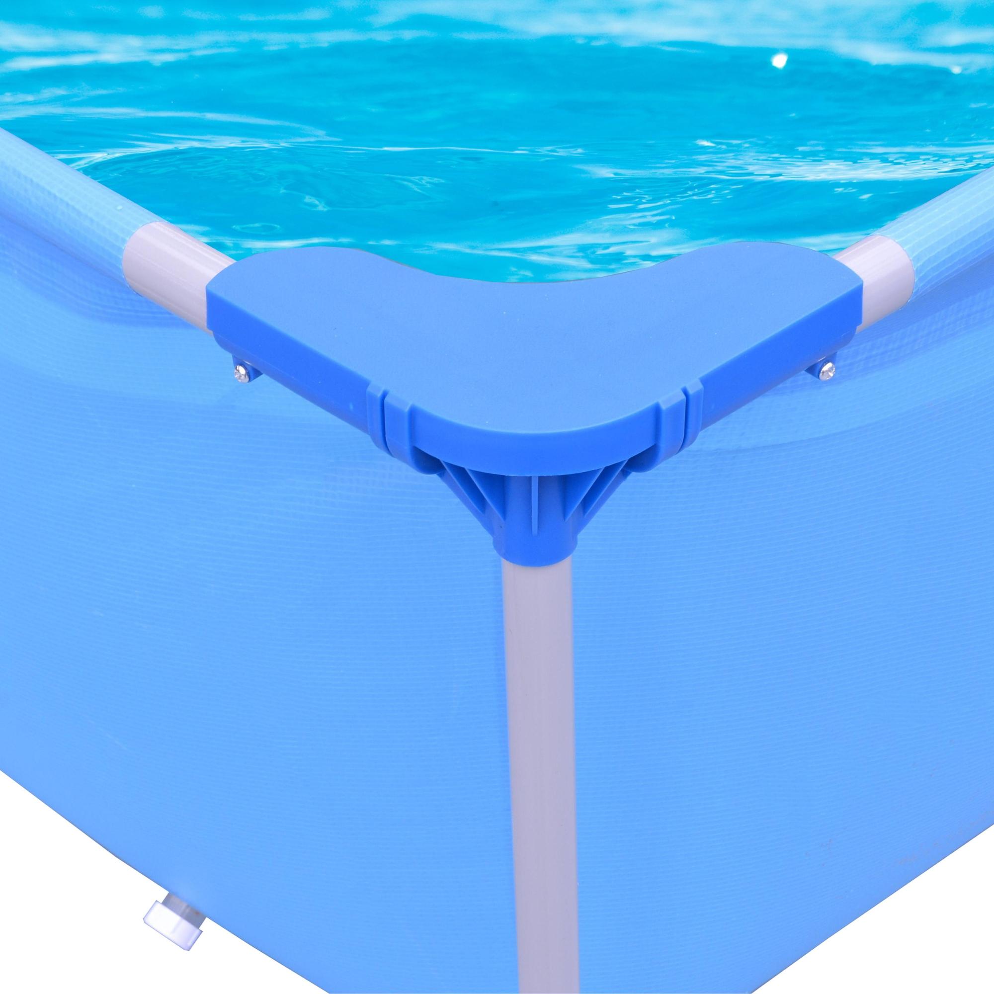 Piscina Fuoriterra Rettangolare con Struttura Avenli Round Frame Azzurra 188x127x42cm