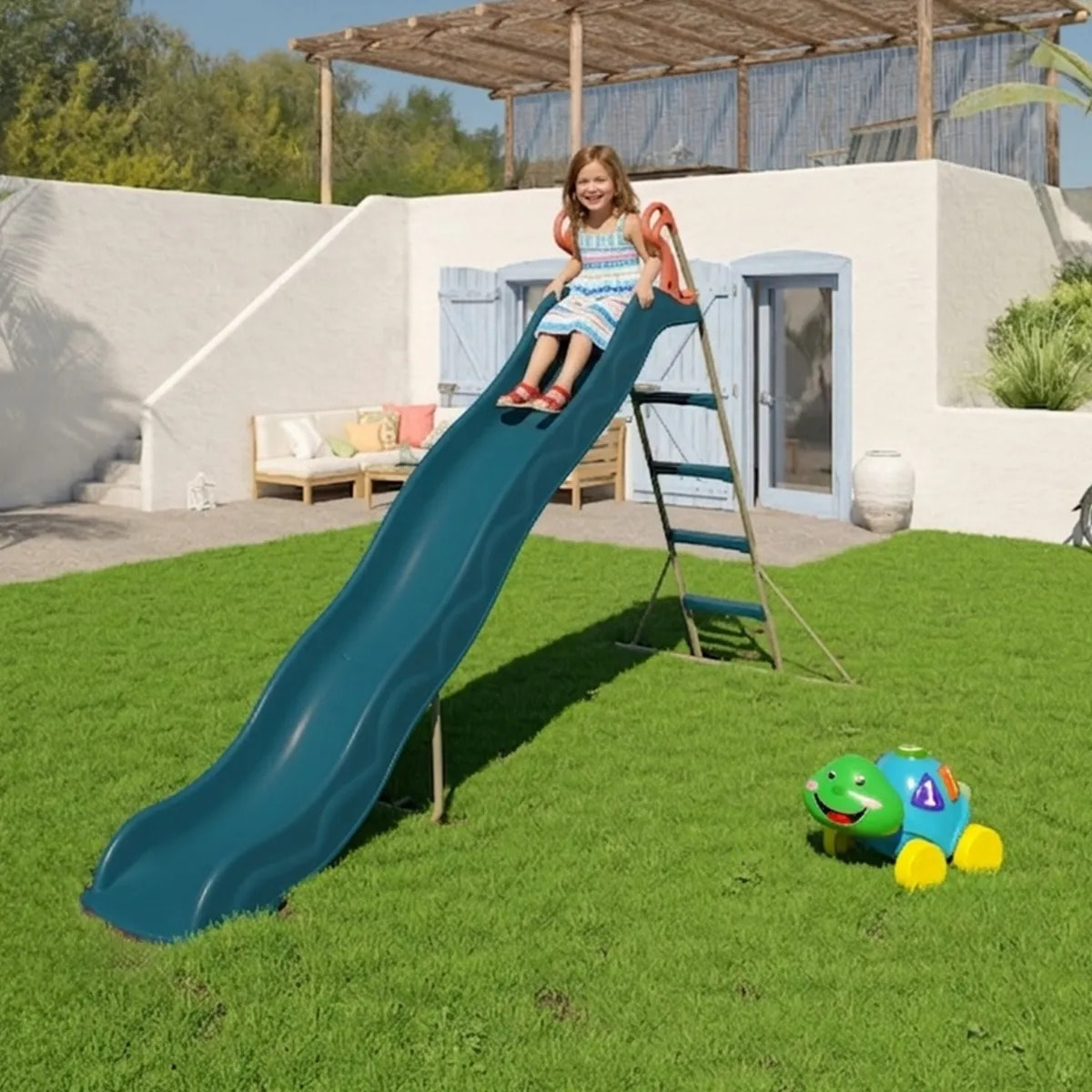 Toboggan ACTOU Bleu 3 m, 3-12 ans