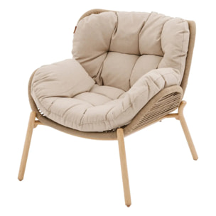 Fauteuil de salon de jardin "Meloane" beige acier et polyester
