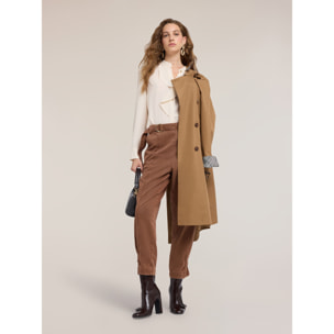 Motivi - Pantaloni carrot in drill washed - Marrone