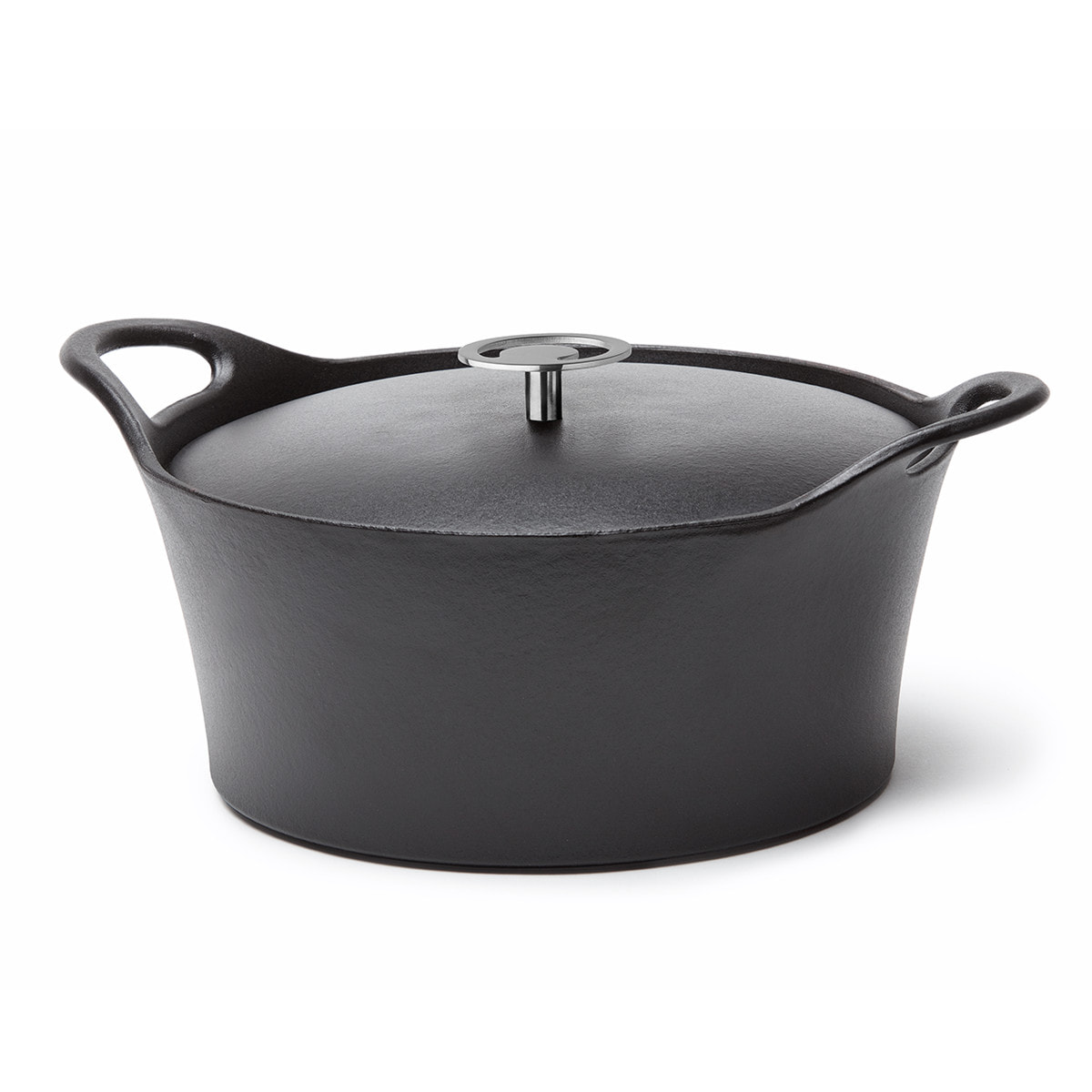 Volcan - Cocotte redonda 24 cm de fundición de hierro negro con tapa