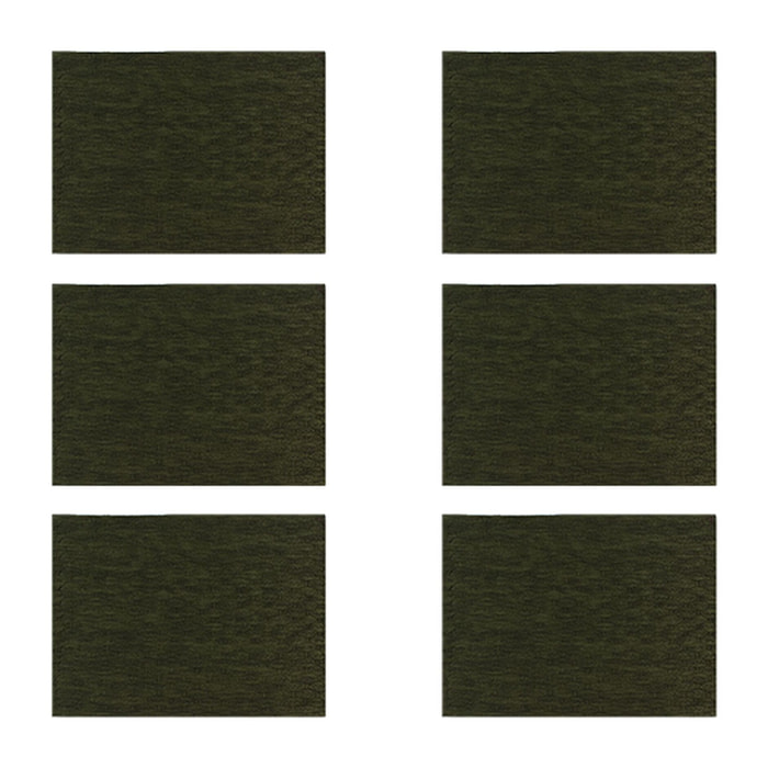 Lot de 6 sets de table en plastique effet cuir tressé vert 43x30cm ICA