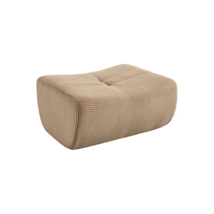 Chauffeuse velours côtelé 1 place avec repose pieds SOKOL