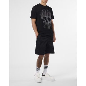 PHILIPP PLEIN Round Neck T-Shirt Skull Strass Skull Strass