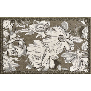 Tappeto Arredo Disegno Floreale Fango
