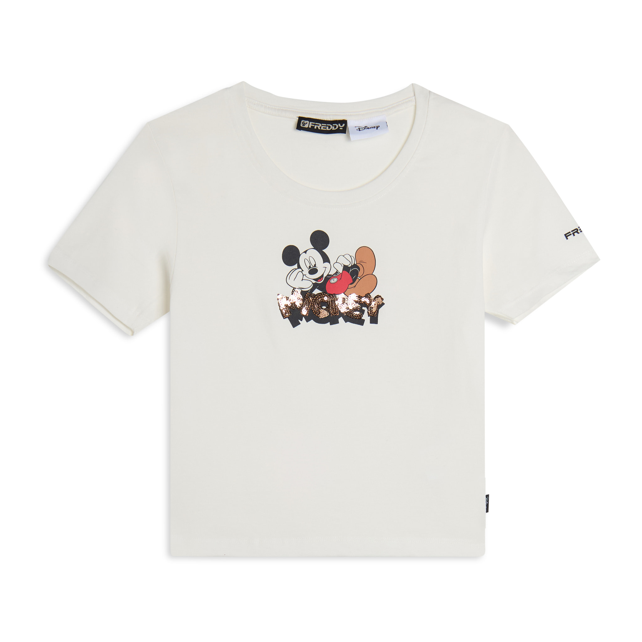 T-shirt cropped slim fit Mickey Mouse