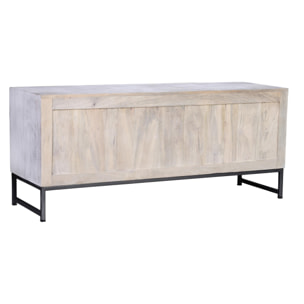 Mueble TV de Madera de Mango 130 Cm Estilo Étnico Boho Tallado