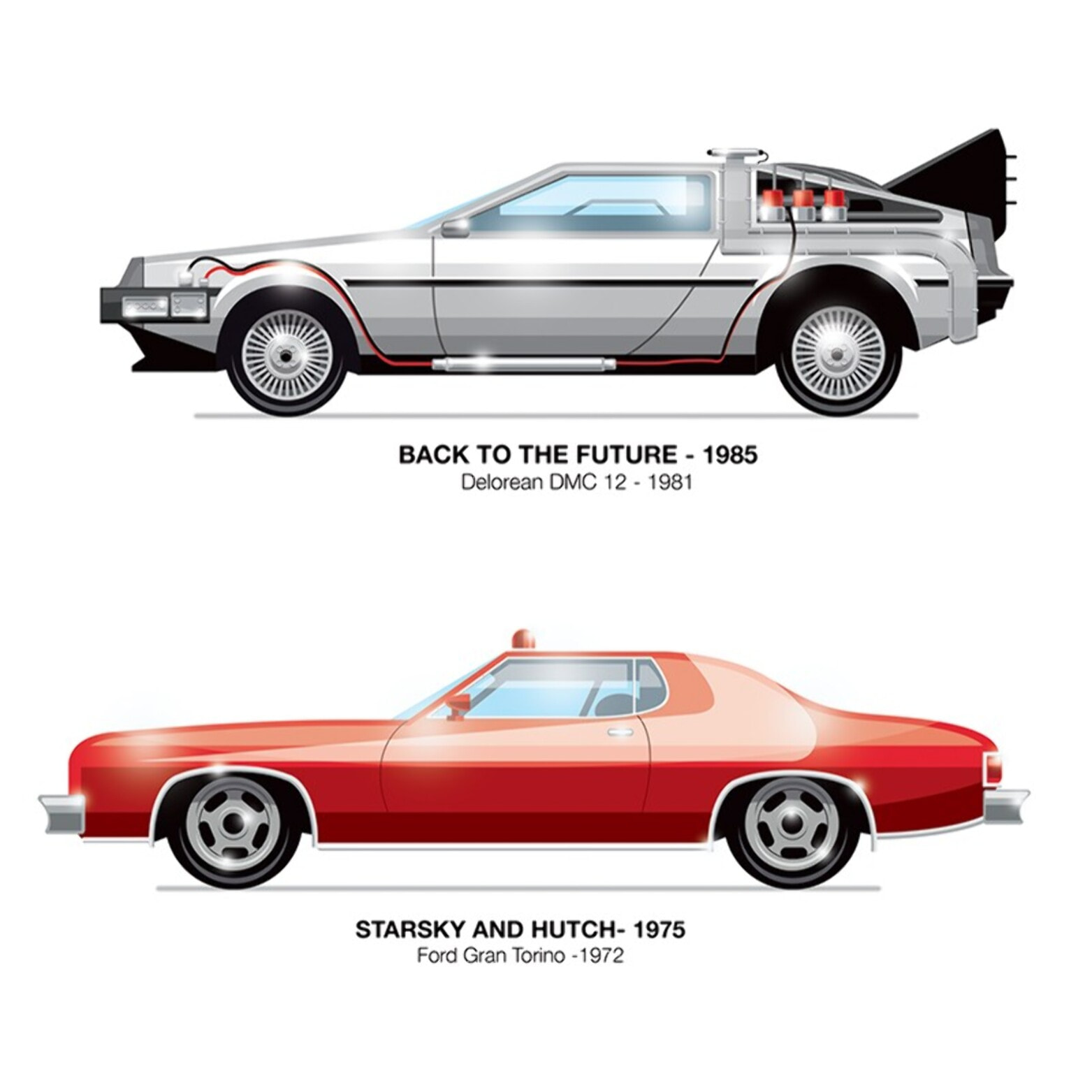 Affiche - Legendary Movie Cars - Olivier Bourdereau